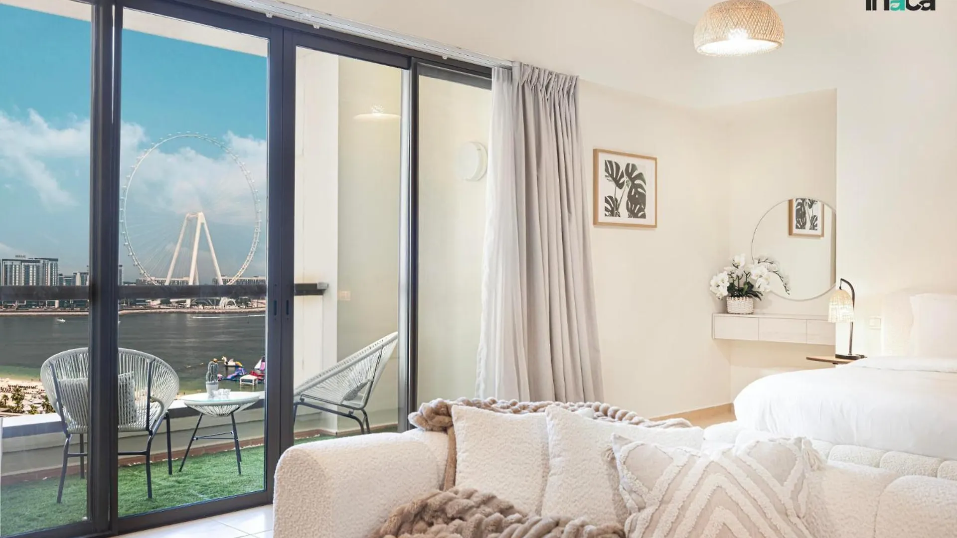 Boho Studio Beachfront Ain Sea View Jbr Walk 1Min Dubái Apartamento